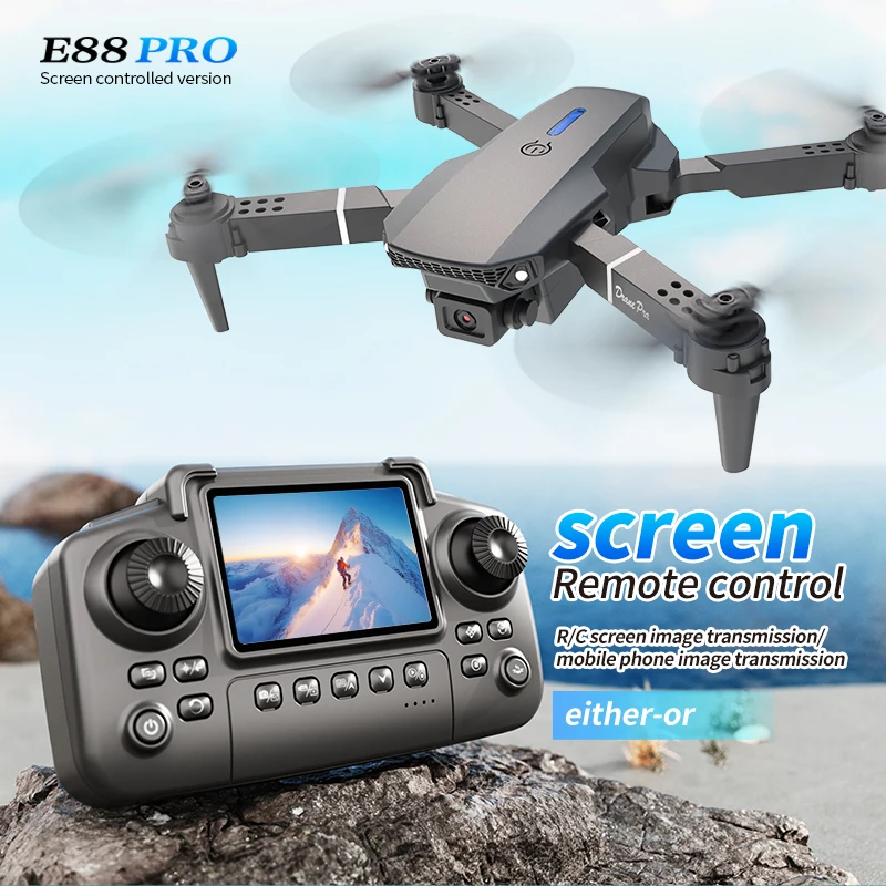 Drone Kf Rc - Professional E88 PRO Drone with screen
