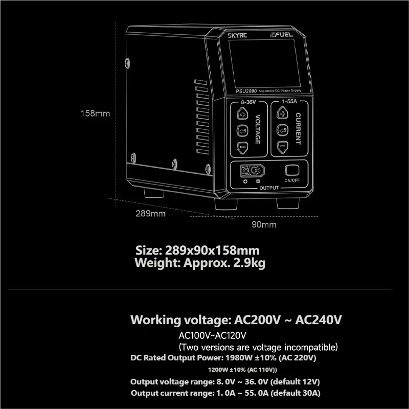 SKYRC PSU2000 1980W Adjustable - Drone Rc Drone recension och pris