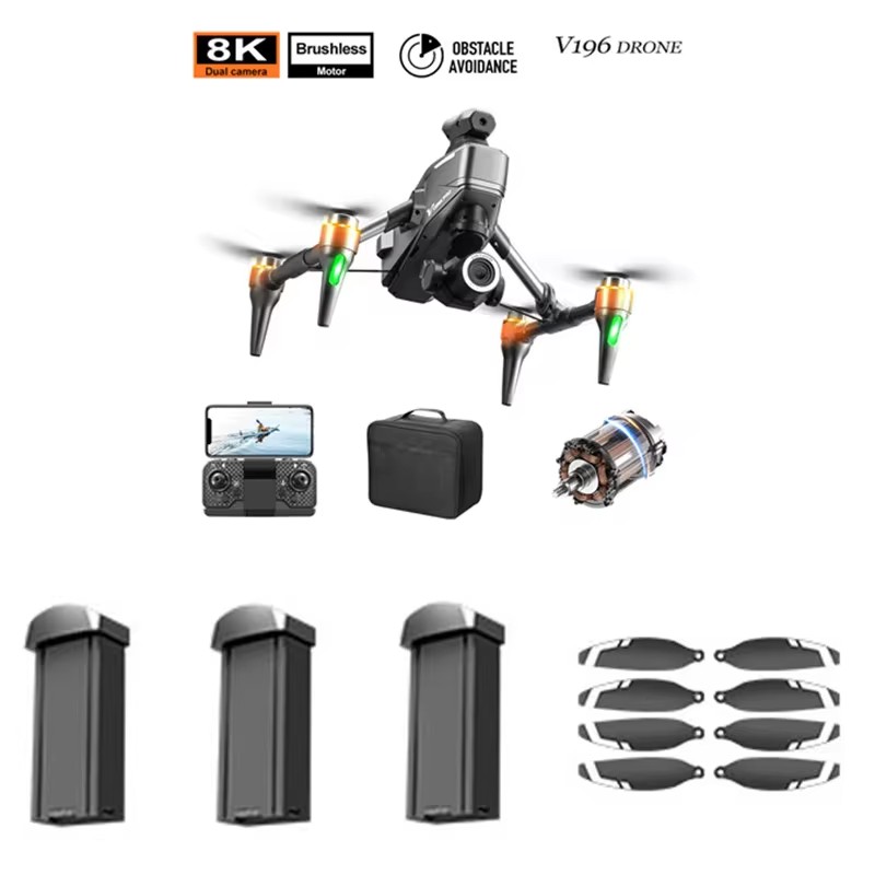 V196 Brushless 8K  Obstacle Av - Drone V196 Rc recension och pris