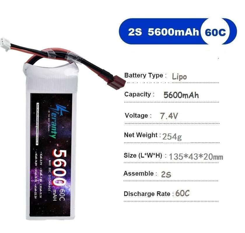 TERANTY 5600MAH 60C 2S 3S 4S 6 - Rc Drift Car Kit recension och pris
